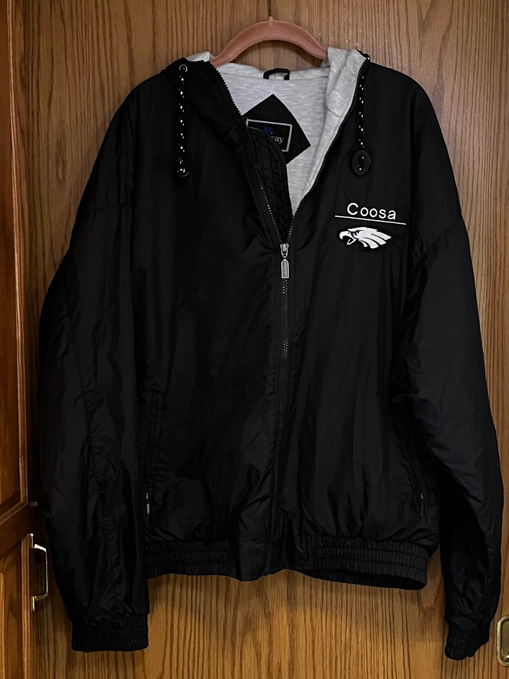 Holloway Men's Black Hooded Zip Jacket with Coosa Emblem Size XL
